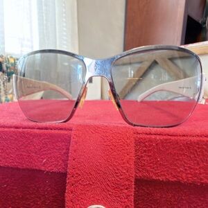 Authentic Vintage Prada Shield Sunglasses - Ivory White Sport